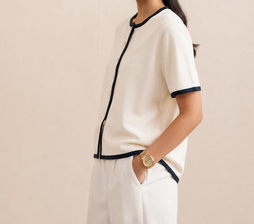 The Ivory & Noir Parisian Top