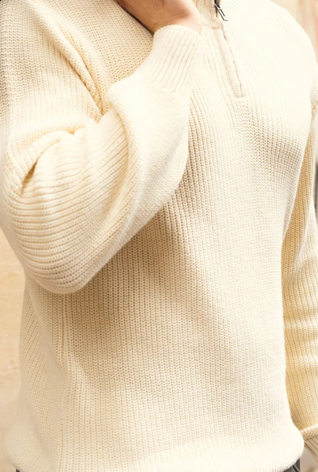 Heritage Ivory Half-Zip Sweater