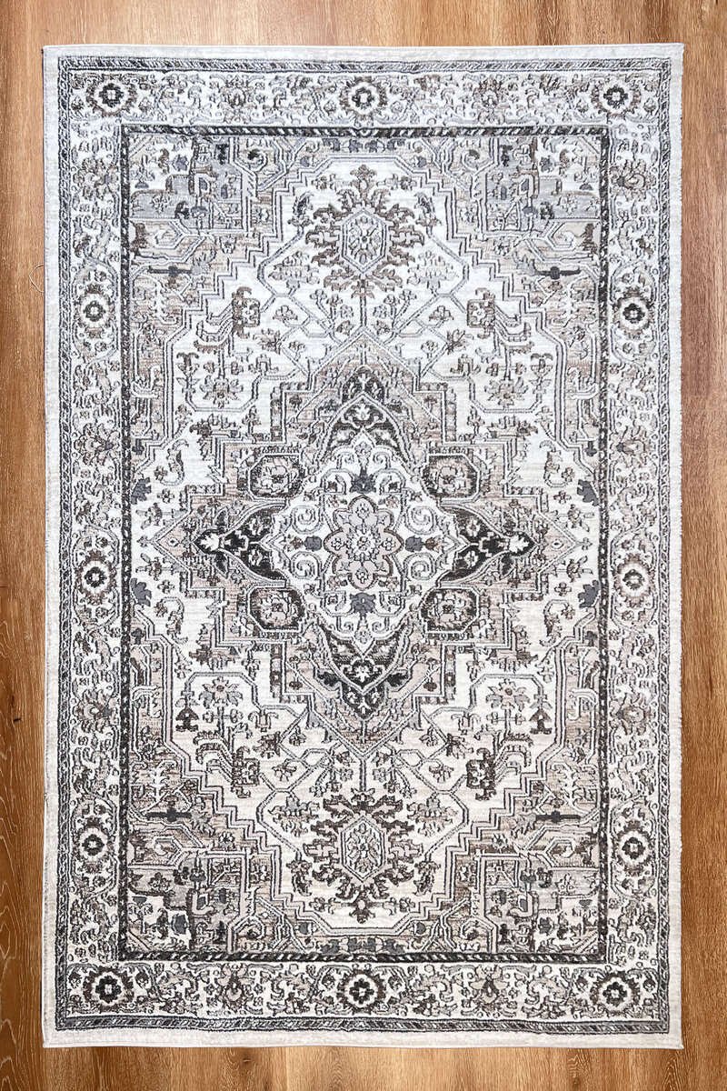 The Heirloom Charcoal Medallion Floor Rug 5.3*7.7 ft