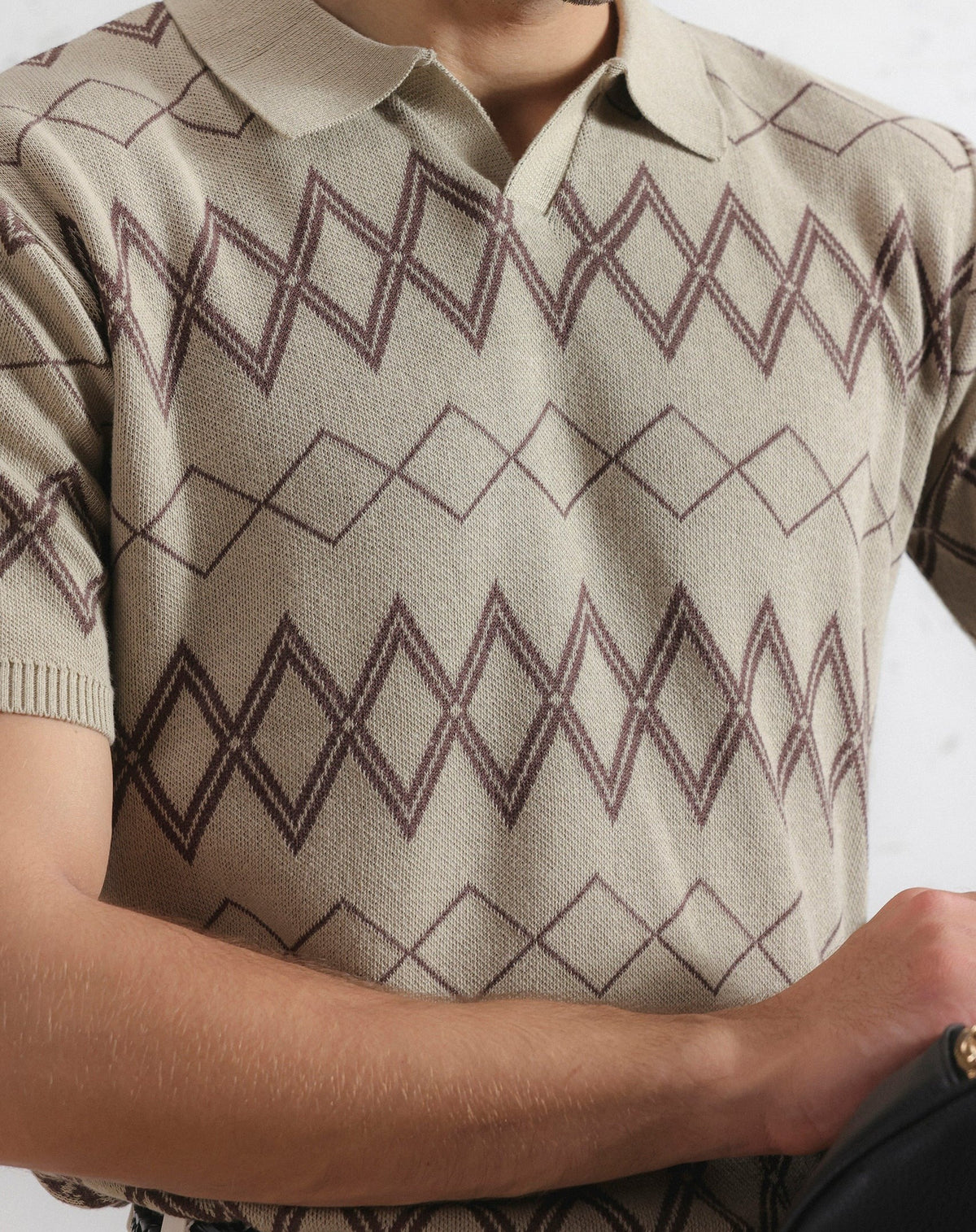 Monaco Geometric Knit Polo
