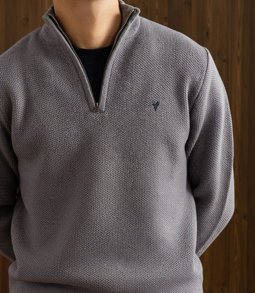 Alpine Heather Zip Sweater