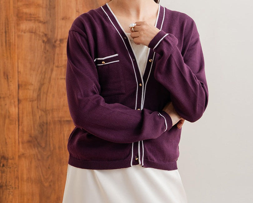 The Royal Burgundy V-Neck Knit