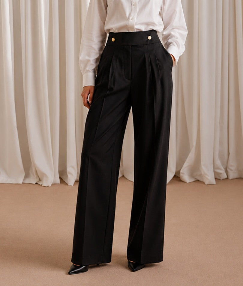 The Kensington Gold-Button Pants