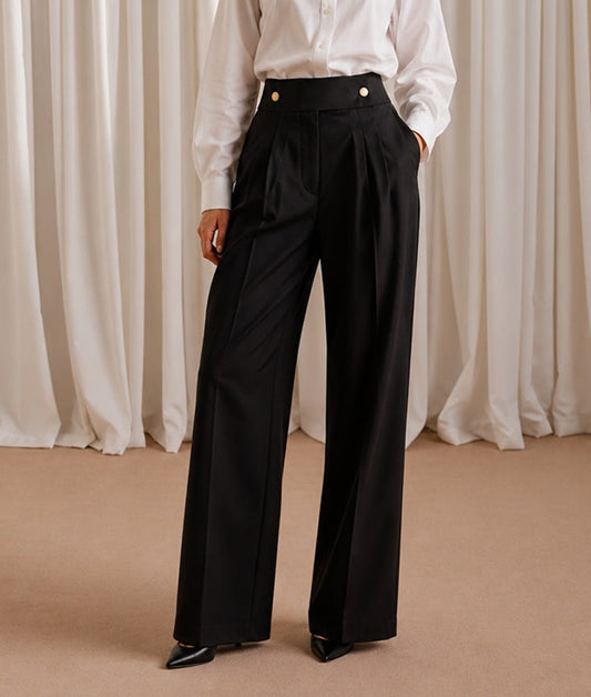 The Kensington Gold-Button Pants