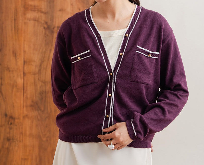 The Royal Burgundy V-Neck Knit