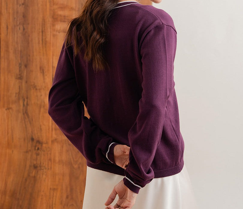 The Royal Burgundy V-Neck Knit