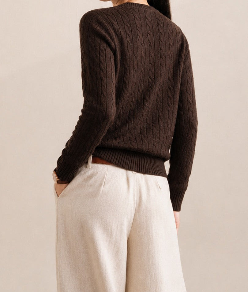The Espresso Cable-Knit Cardigan