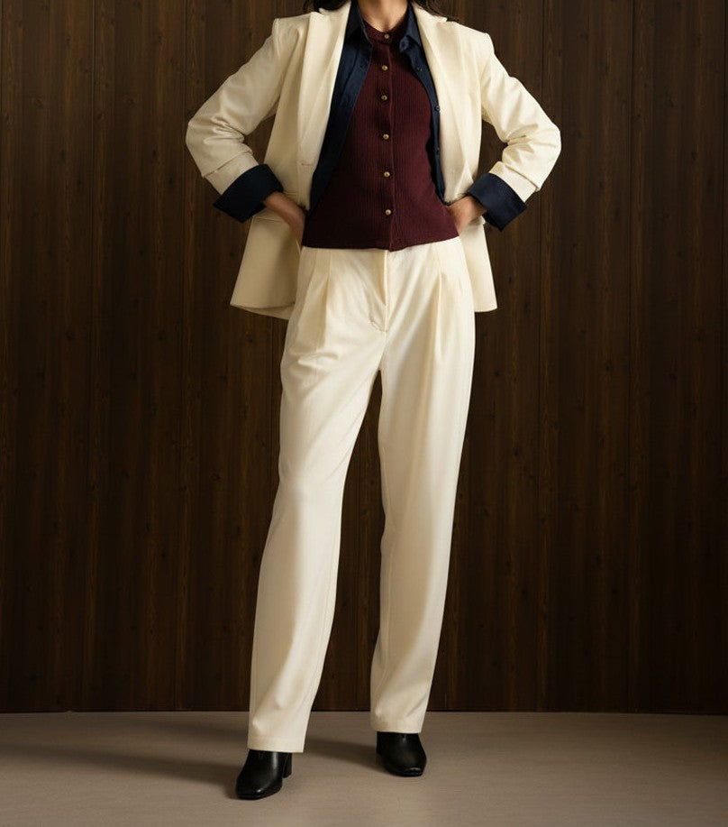 The High-Rise Draped Wide-Leg Trousers