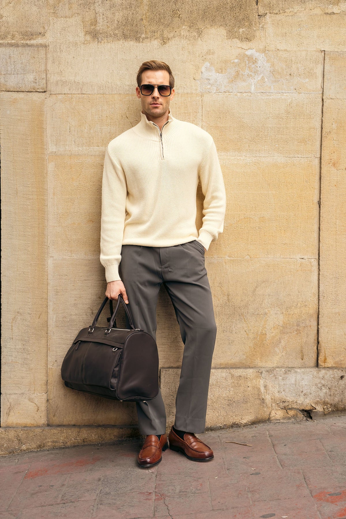 Heritage Ivory Half-Zip Sweater