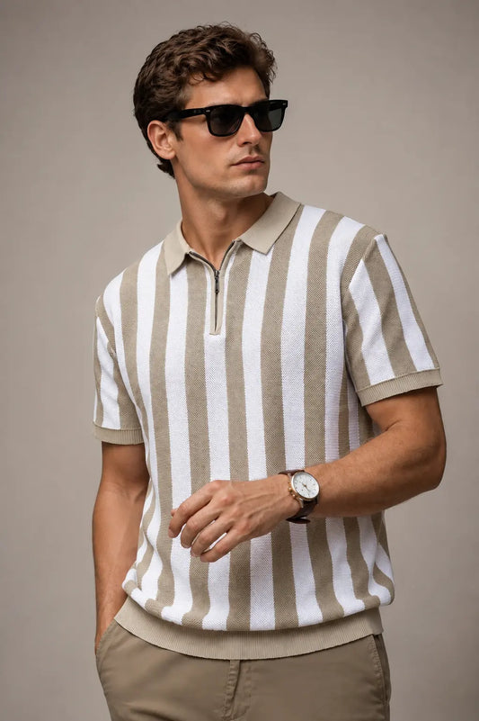 Lorenzo Striped Knit Polo
