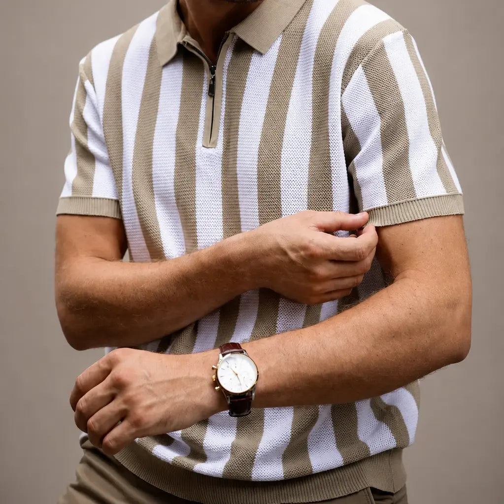 Lorenzo Striped Knit Polo