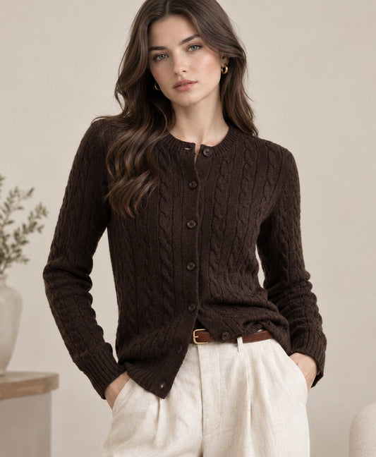 The Espresso Cable-Knit Cardigan