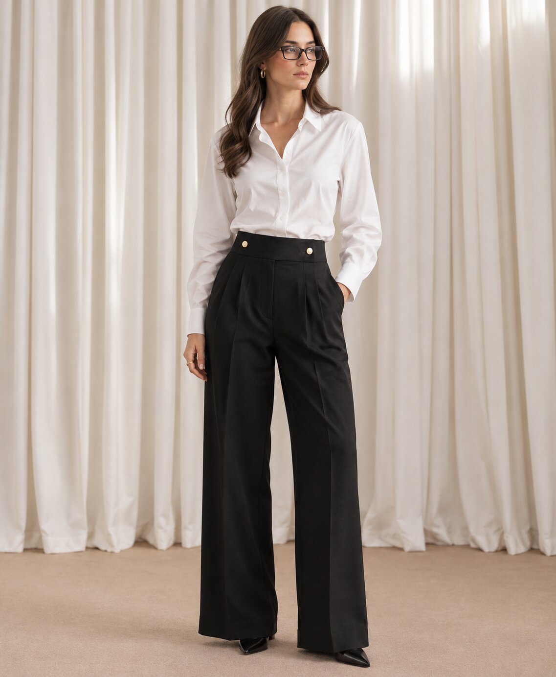 The Kensington Gold-Button Pants