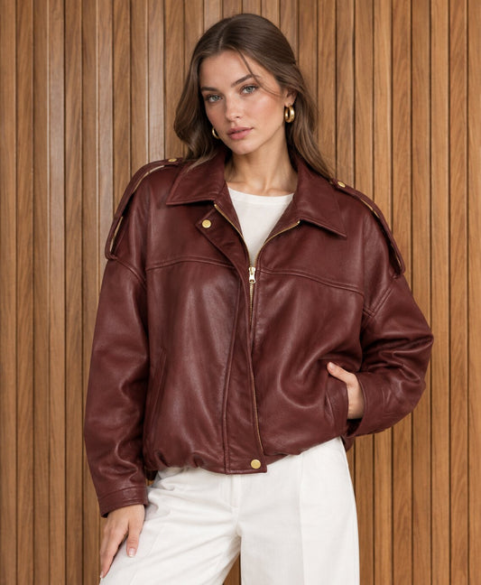 The Mayfair Burgundy Leather Jacket