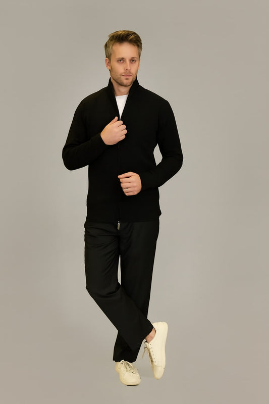 The Merino Caviar Zipper