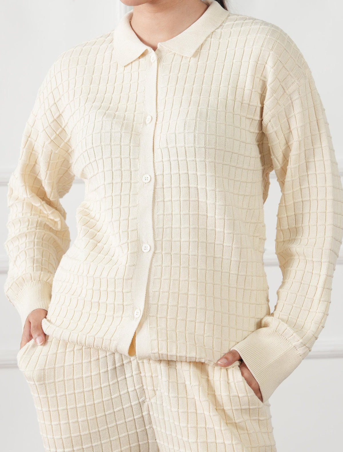 The Lumina Grid Knit Top