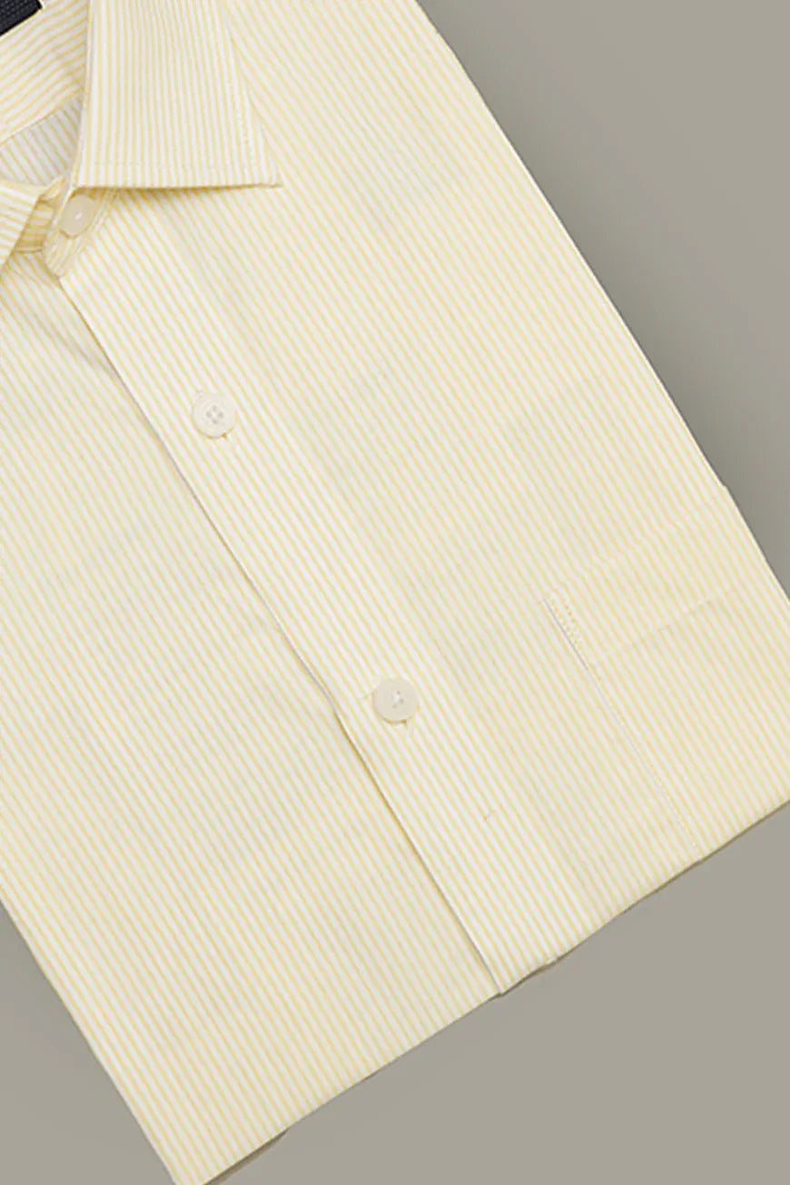 Formal Shirt-Pale Yellow Strips