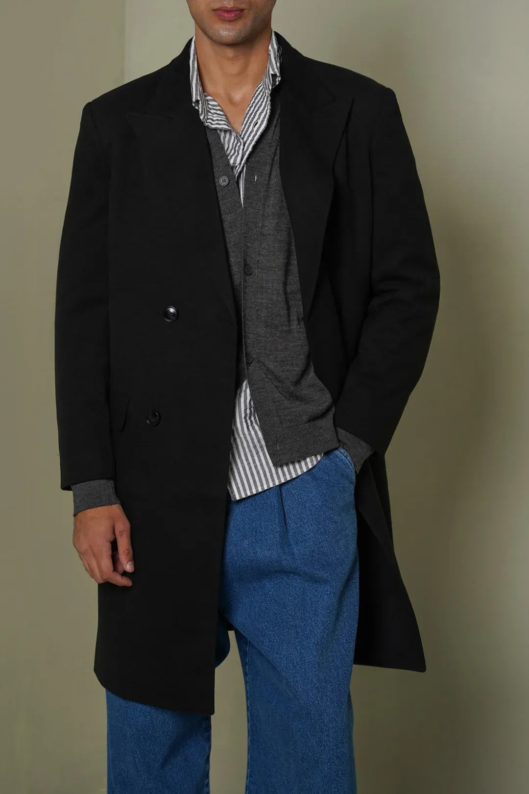 The Regent Black Overcoat