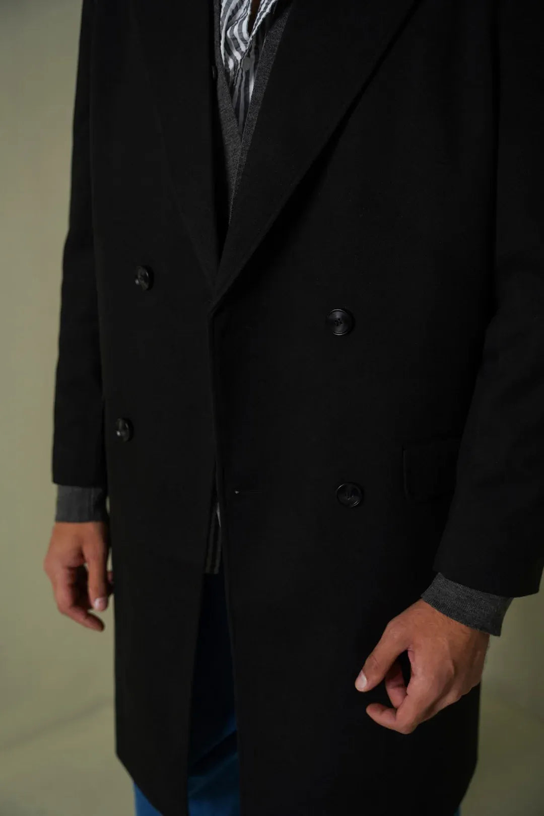 The Regent Black Overcoat