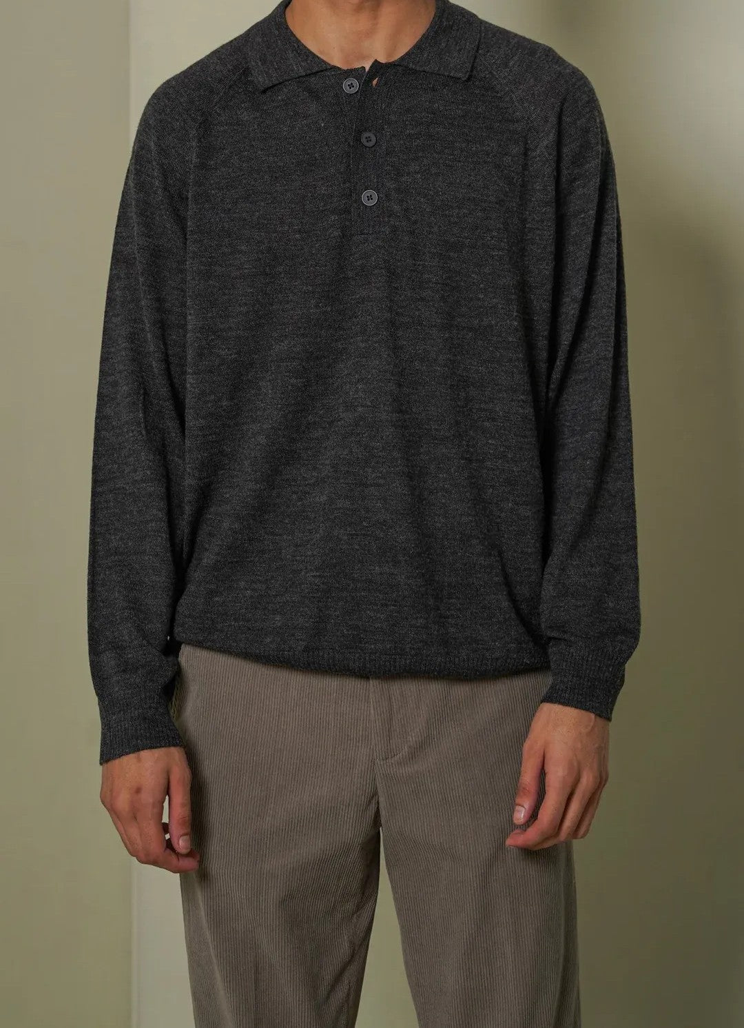 The Oxford Charcoal Polo Sweater