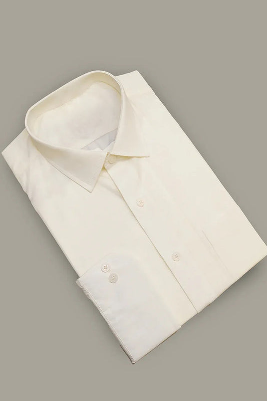 Cream Plain Formal Shirt