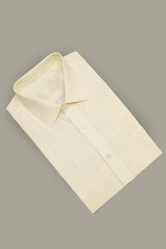 Formal Shirt-Pale Yellow Strips