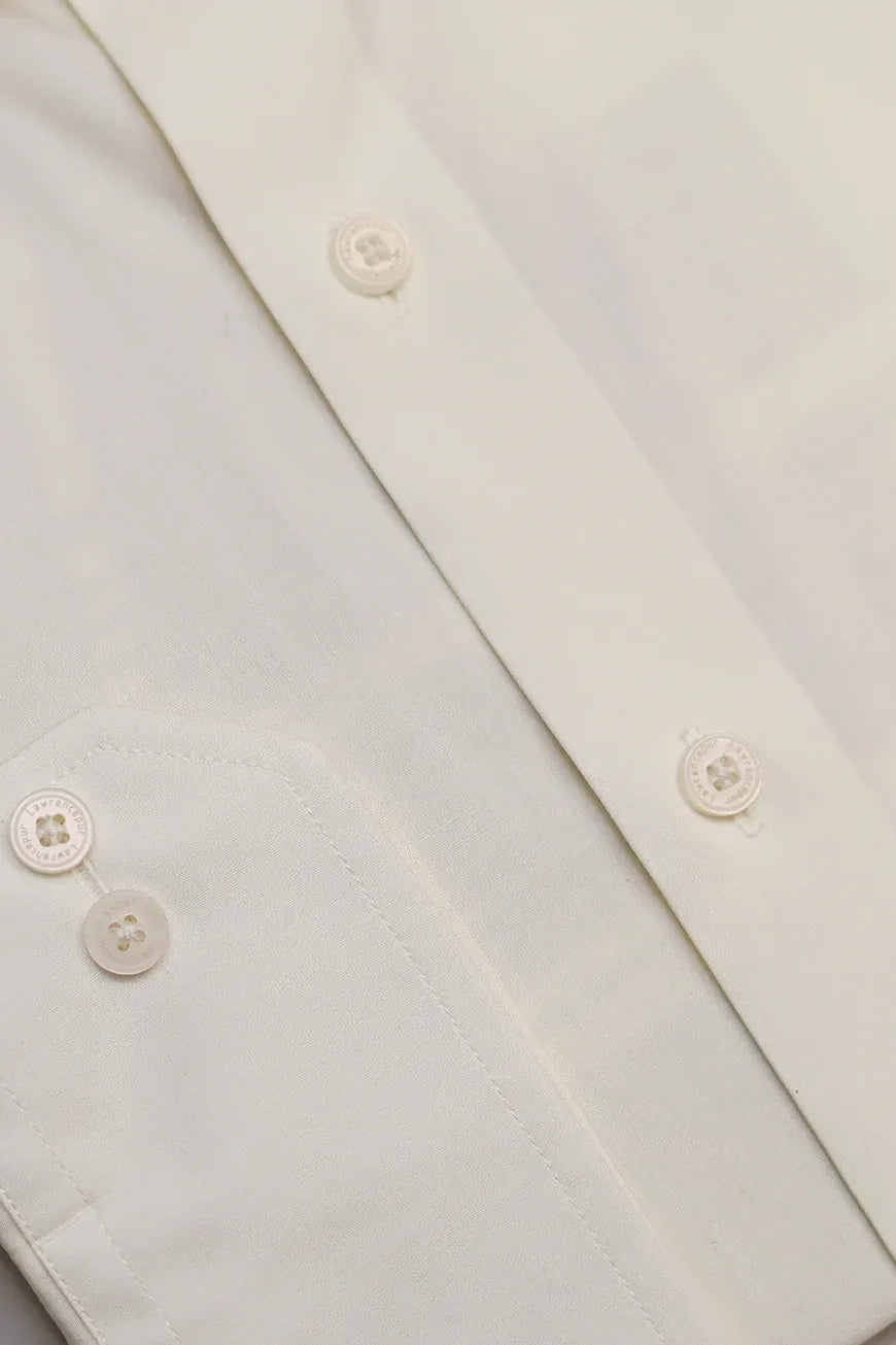 Cream Plain Formal Shirt