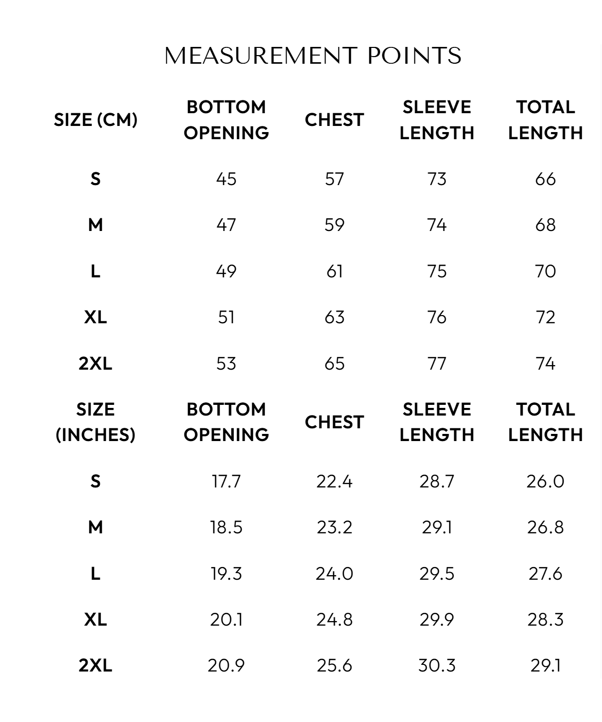 Size Guide