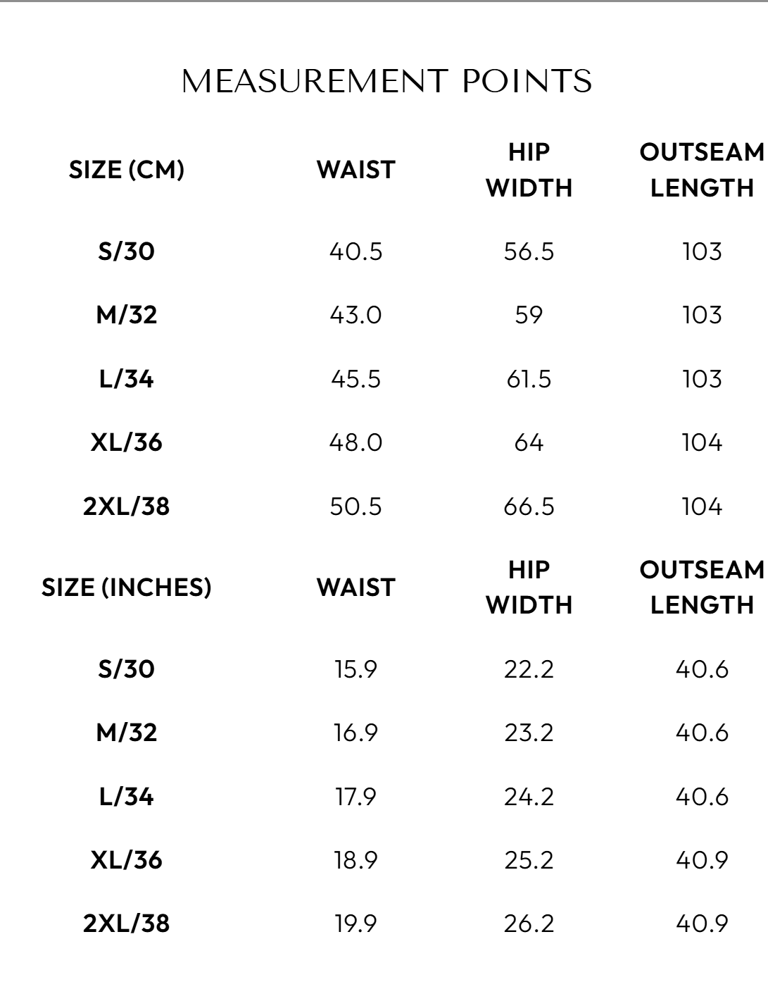 Size Guide
